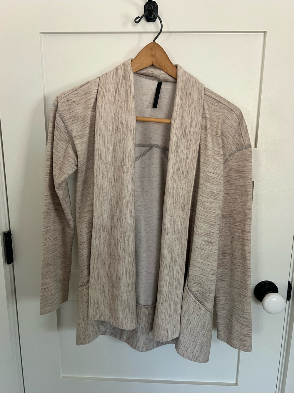 Kuhl Open-Front Cardigan in Light Taupe Heather